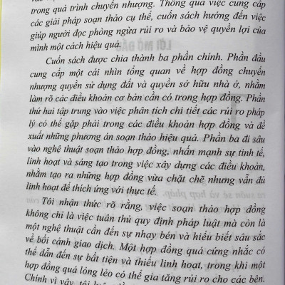 Soạn Thảo Hợp Đồng Hiệu Quả - Tuyển Tập Hợp Đồng Chuyển Nhượng Quyền Sử Dụng Đất, Quyền Sở Hữu Nhà Ở - Góc Nhìn Bên Nhận Chuyển Nhượng