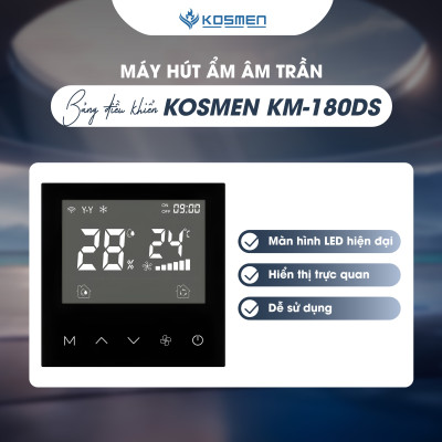 Máy Hút Ẩm Âm Trần Kosmen KM-180DS Công Suất 180 lít/ngày - Hàng Chính Hãng BH 24 tháng
