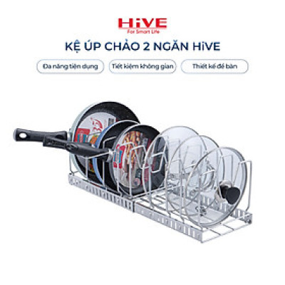 GIÁ ÚP CHẢO 2 NGĂN HIVE INOX 304