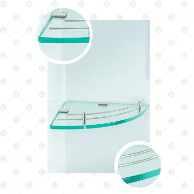 (Bền Đẹp) - Kệ Góc Kính Chữ V KhoNCC Hàng Chính Hãng - Khung Inox 304 Không Gỉ Dùng Trang Trí Phòng Tắm - Nhà Vệ Sinh - KPD-KeGocV2-5105