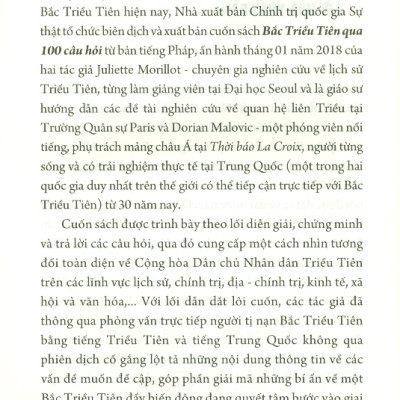 Bắc Triều Tiên Qua 100 Câu Hỏi (Sách Tham Khảo)