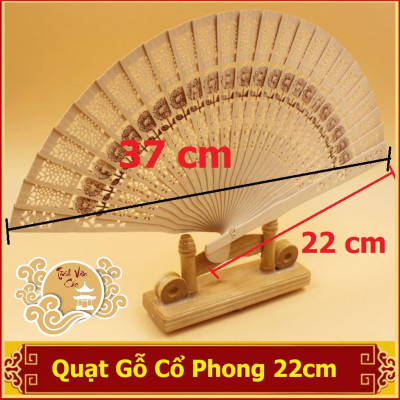 Quạt cổ phong nan gỗ quạt xếp cầm tay phong cách cổ trang Trung Quốc