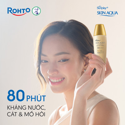 Kem chống nắng Skin Aqua trang điểm tạo nền trắng mịn & đều màu dạng sữa Sunplay Skin Clear White CC Milk SPF 50, PA++++ 25g