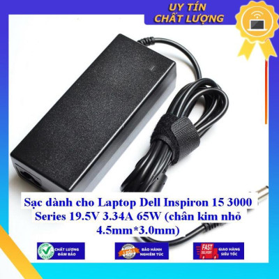 Sạc dùng cho Laptop Dell Inspiron 15 3000 Series 19.5V 3.34A 65W (chân kim nhỏ 4.5mm*3.0mm) - Hàng Nhập Khẩu New Seal