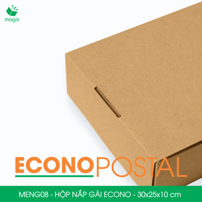 MENG08 - 30x25x10 cm - 100 Hộp carton nắp gài đóng hàng giá rẻ, hộp gói hàng, hộp quà thời trang