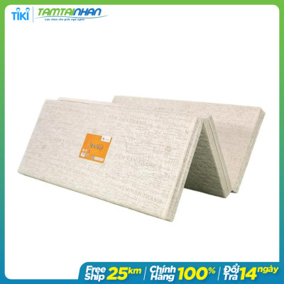 Nệm Bông Ép Vạn Thành Vải Gấm gấp 3 -Dễ di chuyển.