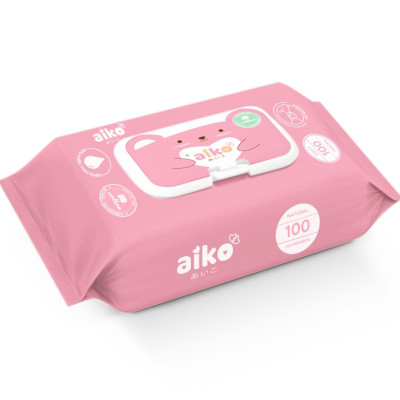Khăn ướt AIKO 100 tờ - không mùi  mềm mại, mịn màng, sạch sẽ, an toàn khi sử dụng