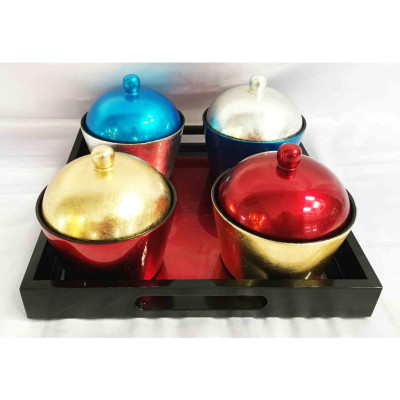 Hủ Trà cupcake Sơn Mài Cao Cấp Thanh Bình Lê đựng trà, bánh kẹo, vật dụng nhỏ, trang trí bàn kệ, nhà cửa, văn phòng