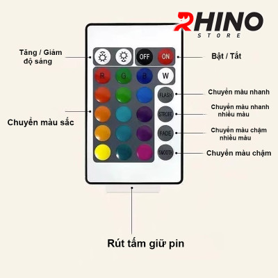 Đèn pha lê trang trí Rhino L902, Kèm remote, ánh sáng đẹp với nhiều màu sắc dễ chịu - Hàng chính hãng