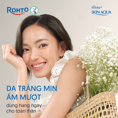 Kem chống nắng body Skin Aqua mát lạnh dùng hàng ngày Sunplay Skin Aqua UV Body Cooling Lotion SPF 50+ PA++++ 150g