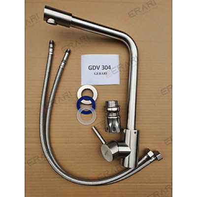 Vòi chậu rửa bát bằng inox (inox 304 hai đường nước nóng lạnh mã GDV304 thương hiệu GERARI)