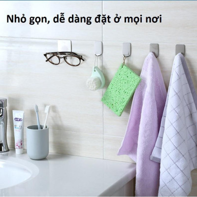 Móc Dán Tường Siêu Dính, Móc Treo Đồ Đa Năng, Móc Inox Siêu Chắc Chắn, Chịu Lực Tốt, Tiện Lợi, Taky Home 2001-2002