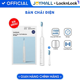 Bàn chải đánh răng điện LocknLock ENR331WHT, Hàng chính hãng, 4 chế độ làm sạch, dung lượng 1500mAh - JoyMall