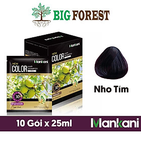 Hộp Dầu Gội Nhuộm Tóc, Thảo Dược Màu Nho Tím, Mankani [250ml - Chính Hãng]