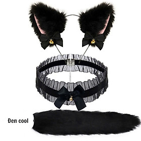 Combo Phụ kiện thời trang Đuôi fox nhân tạo Cosplay + nơ cổ + kẹp tóc (Halloween / Lễ hội / Trang phục hóa trang)