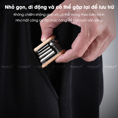 Lục Giác Sửa Chữa Xe Đạp Đa Năng ESL-81, Nhỏ Gọn, Gấp Gọn, 8 Trong 1, Chất Liệu Thép 43 Không Gỉ, Dùng Cho Xe Đạp - Mai Lee