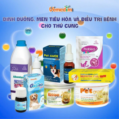 Viên Bổ sung Canxi và Khoáng cho Chó Mèo Vemedim Calci Tab, Giúp Xương Chắc Khỏe - Hộp 50 viên