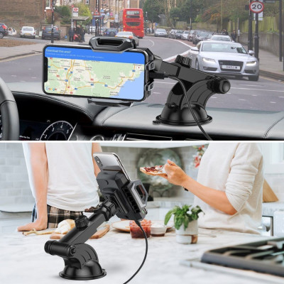 Giá đỡ Choetech T521-S điện thoại kiêm sạc không dây trên ô tô 10W (hàng chính hãng)