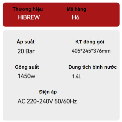 Máy pha cà phê 4 trong 1, Espresso, Viên Nén Nespresso, Nescafe Dolcegusto, Kcup HiBREW H6 - Hàng Chính Hãng