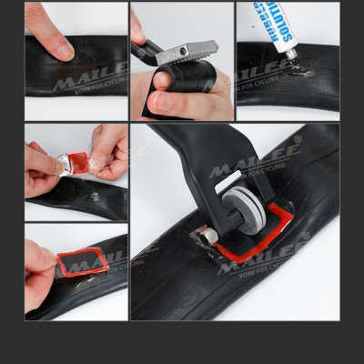 Thanh lốp nạy lốp bánh xe đạp và chà vá săm lốp xe đạp đa năng CB-BMX-01, chất liệu nhựa POM kèm 48 miếng vá - Mai Lee