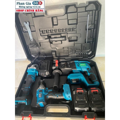 [LOẠI 1] Bộ Combo 3 Máy Gồm Máy Khoan Đục Bê Tông, Máy Mài Và Máy Chuyên Vít Dùng Pin 199V 15 Cell Máy Khoan Siêu Khỏe