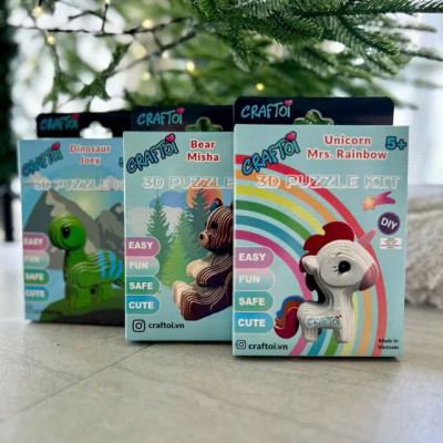 Bộ mô hình đồ chơi lắp ráp xếp hình DIY 3D Đồ Chơi Xây Dựng Mô Hình Giáo Dục Trẻ Em CRAFTOI 3D Puzzel Kit Unicorn