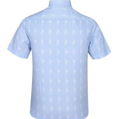 Áo sơ mi nam tay ngắn form suông vạt ngang Khatoco A1MN468T2-CNIN264-2412-N