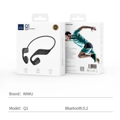 Tai nghe Wiwu Q1 Air Conduction Wireless Headset dành cho các thiết bị có bluetooth, pin tuổi thọ cao, chống nước và nhẹ - Hàng chính hãng