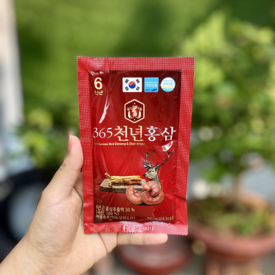 Nước hồng sâm nhung hươu linh chi hộp 70ml * 20 gói - Sức khỏe từ thiên nhiên