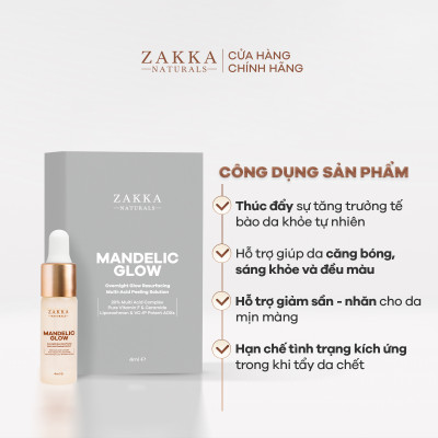 [GIFT] Tinh Chất Tái Tạo Và Căng Bóng Da Mandelic Glow Zakka Naturals 4ml