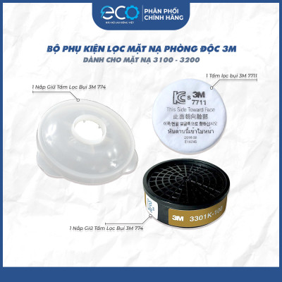 Bộ phụ kiện lọc mặt nạ phòng độc 3M dành cho mặt nạ 3100 - 3200