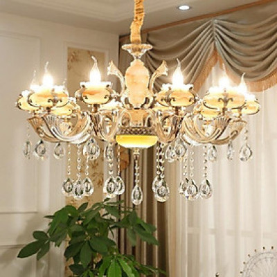 Đèn chùm trang trí pha lê cao cấp loại 15 tay chuẩn loại 1 kèm bóng LED nến (ảnh chụp lắp cho khách)