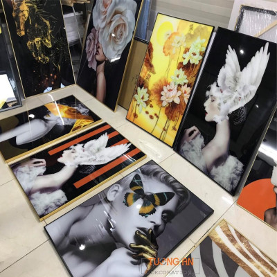 Tranh Phúc Lộc Thọ, bộ tranh treo tường tráng gương trang trí treo cầu thang 