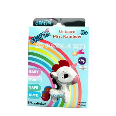 Bộ mô hình đồ chơi lắp ráp xếp hình DIY 3D Đồ Chơi Xây Dựng Mô Hình Giáo Dục Trẻ Em CRAFTOI 3D Puzzel Kit Unicorn