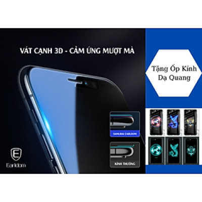 Kính cường lực Earldom chống ánh sáng xanh bảo vệ mắt cao cấp dành cho Iphone 7 Plus / 8 Plus - Hàng Chính Hãng