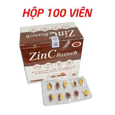 Zinc Roxtech bổ sung kẽm, hỗ trợ ăn ngon, tăng cường sức khỏe, tăng sức đề kháng, miễn dịch chống còi xương