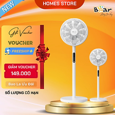 Quạt Đứng Cảm Ứng Bear DFS-D47F2 Gồm 6 Tốc Độ 9 Cánh Quạt Làm Mát Sâu, Có Hẹn Giờ Và Điều Khiển Từ Xa Độ Ồn Cực Thấp 35 dB Công Suất 47 W - Hàng Chính Hãng