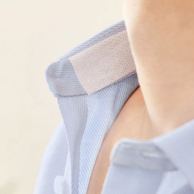 Cuộn 8M Băng Dán Cổ Áo Sơ Mi Chống Bẩn Vải Không Dệt Thoáng Khí Bám Dính Tốt Thấm Hút Mồ Hôi