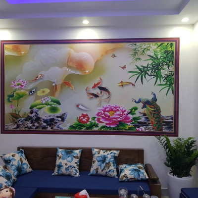 Tranh dán tường 3D phòng thờ/ Tranh GP/ Tích hợp keo sẵn