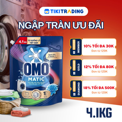 Túi Nước Giặt Omo Matic Bền Đẹp Bền Màu Cho Máy Giặt Cửa Trước 3.6KG