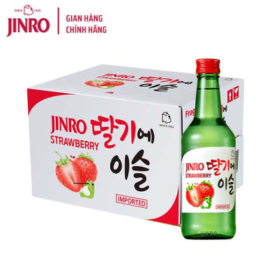 [CHÍNH HÃNG] Soju Hàn Quốc JINRO VỊ DÂU 360ml - Thùng 20 chai
