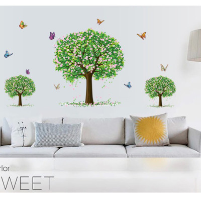 Decal Ba cây xanh mùa xuân Amy  DCX053 (70 x 115 cm)