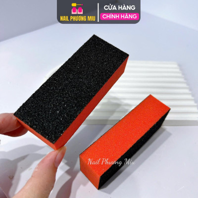 Phao Dũa Móng Tay Mịn Vuông 92mm Độ Mịn 100/180, Phao To Đỏ Hồng Dày Dũa Nhám Móng Chân 2 Mặt Ráp Mịn Làm Nail Phương Miu Nữ