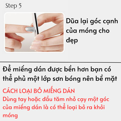 Bộ 20 Miếng Dán Móng Tay Kiểu Hàn Quốc Silicon Không Keo Dán Bellaeve