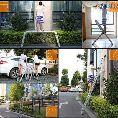 Thang nhôm gấp 4 khúc NIK44A & NIK44