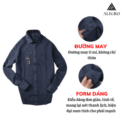 Áo sơ mi nam dài tay ALIGRO chất liệu pirma cotton mềm mịn, kiểu dáng đơn giản, tinh tế ALGS158