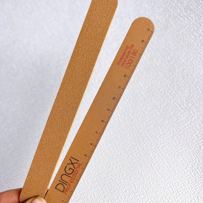 Dũa Nâu Da Bò Cao Cấp Có Kẻ Vạch Loại Dày Nhiều Form Vuông, Thẳng, Bầu, Thoi Dũa DINGXI Có Thước Đo Làm Nail Chuyên Nghiệp, Độ Nhám Tốt Dũa Thường