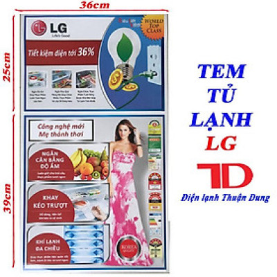 Tem dán dành cho tủ lạnh LG