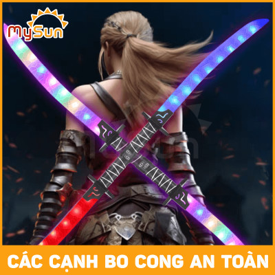 Kiếm Katana Nhật nhựa phát ánh sáng đồ chơi Samurai mini giá rẻ như thật cho bé trai tặng PIN MySun