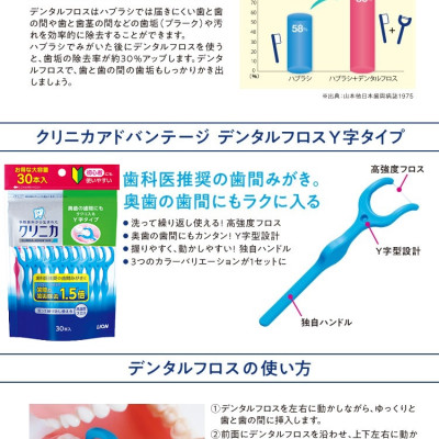 Gói 30 chiếc tăm chỉ nha khoa Clinica Advantage kiểu chữ Y hàng nội địa Nhật Bản